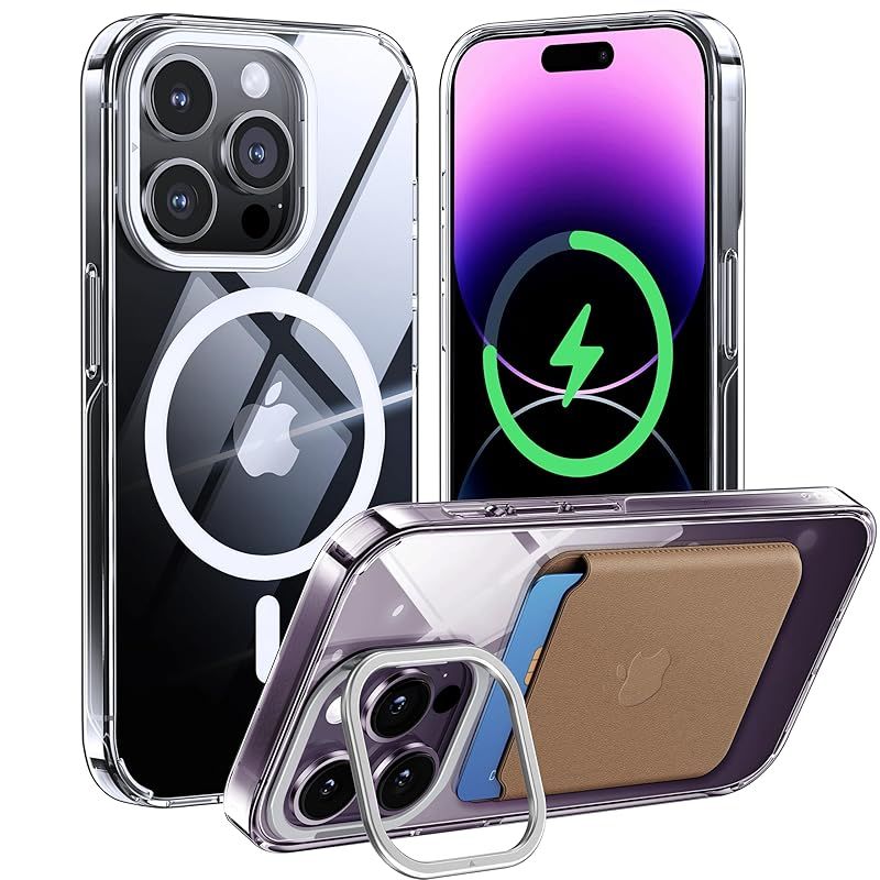 CASEKOO iPhone 14 Pro 用 ケース クリア ワイヤレス充電 CASEKOO