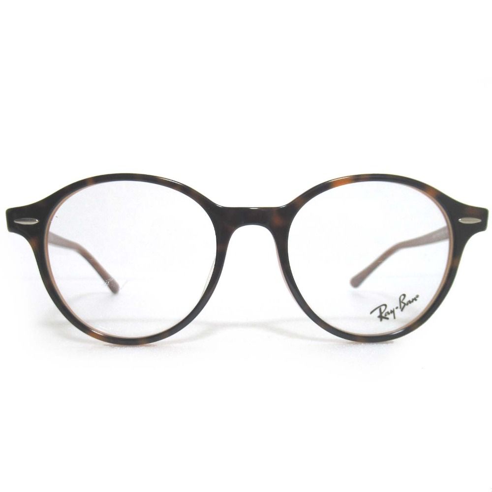 ♥ Ray-ban レイバン デモレンズ ディーン ラウンド セルフレーム フルリム メガネ RB7118F 5713 50□19-145 ブラウン メンズ レディース 古着