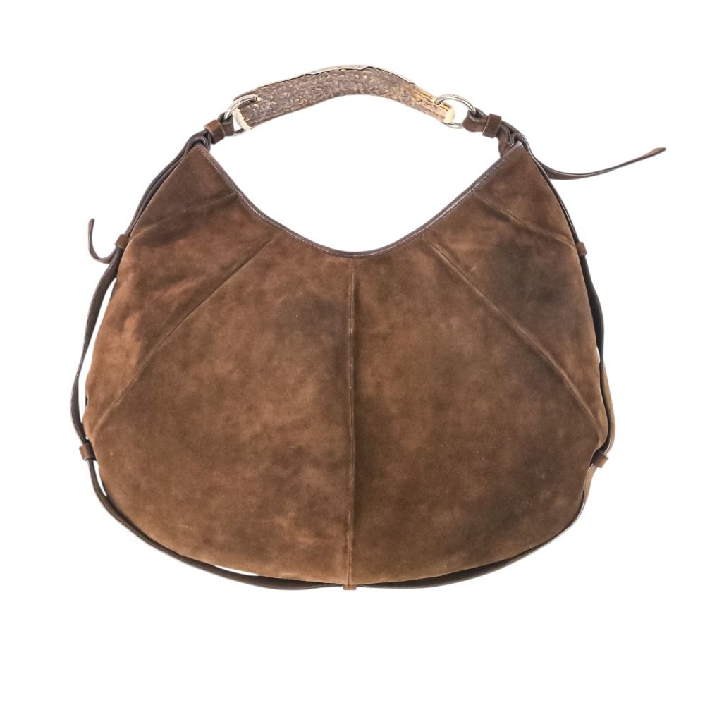 イヴサンローラン　リヴゴーシュ　トートバッグ スウェード Yves Saint Laurent ダークブラウン スエード トートバッグ 良品 Yves