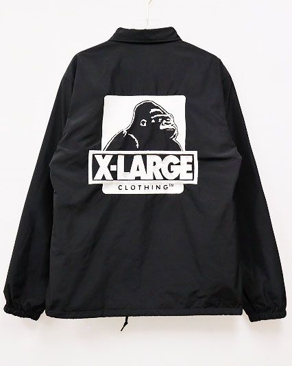 エクストララージ X-LARGE COACH JACKET BLACK Sサイズ バック ロゴ 刺繍 コーチ ジャケット ブラック 【ブランド古着ベクトル】【中古】240730