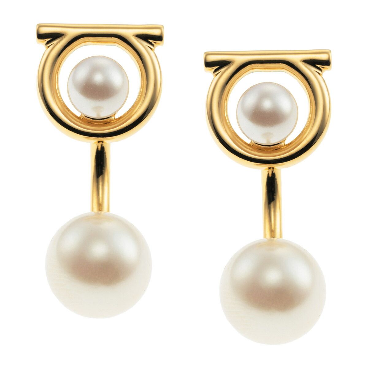 新品 フェラガモ FERRAGAMO ピアス パールピアス ゴールド - メルカリ