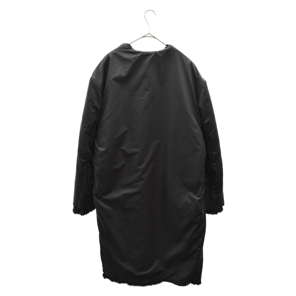 RAF SIMONS (ラフシモンズ) REVERSIBLE LABO COAT リバーシブル ラボロングコート ノーカラー ファーコート ブラック  202-637