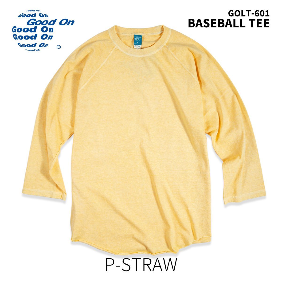 ［Lサイズ］Good On グッドオン ベースボールTシャツ ラグランスリーブ ロンT 七分袖 GOLT-601 メンズ レディース