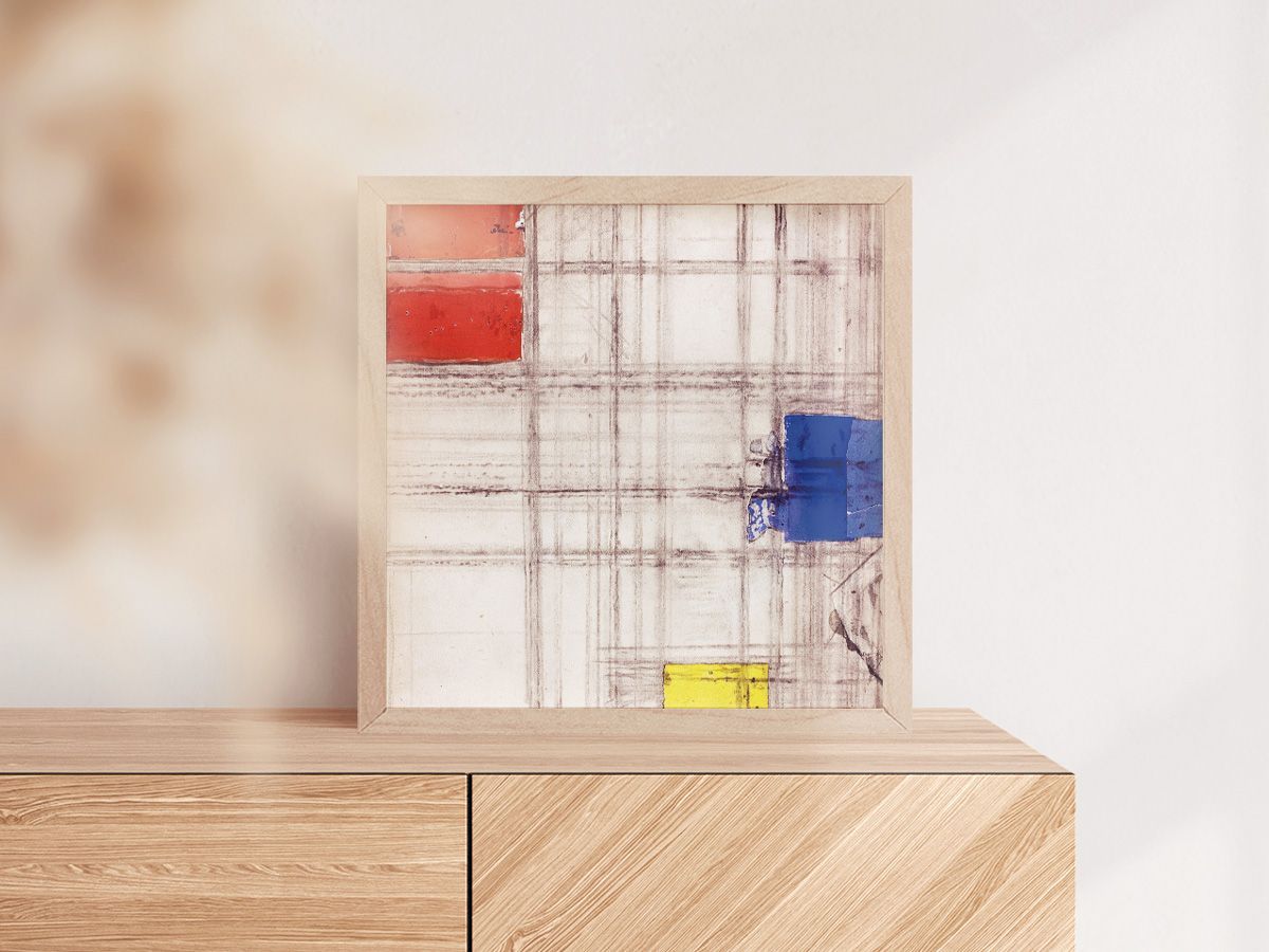 ピート・モンドリアン、『アプカウドの小屋』、希少な画集より 額縁