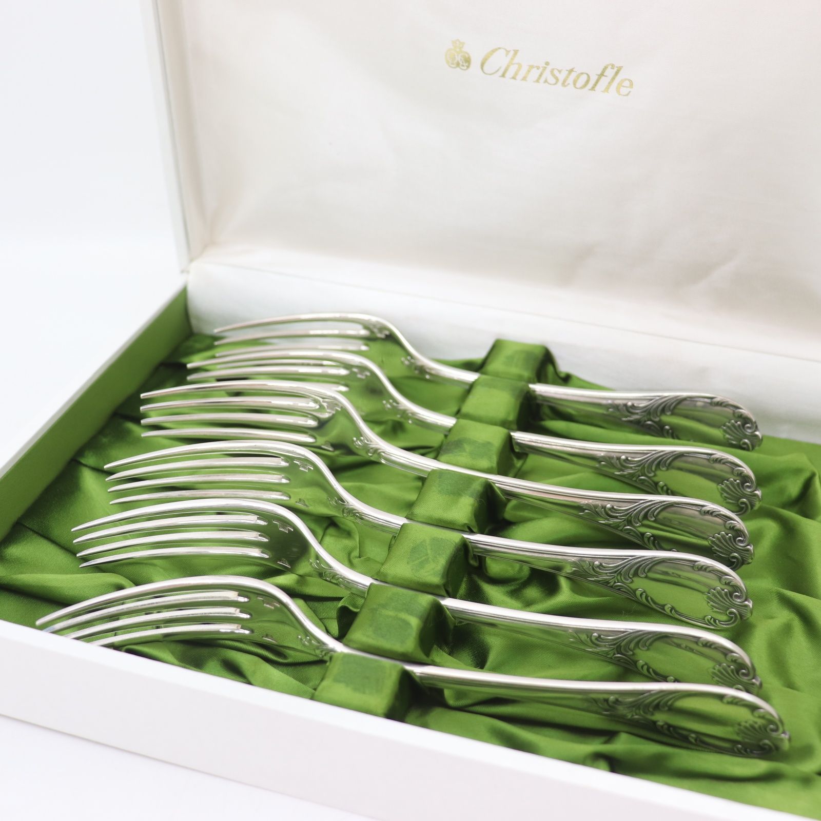 ITXPCMGTOW58 Christofle クリストフル MARLY マルリー シルバープレート テーブルフォーク 6点セット 食器 カトラリー