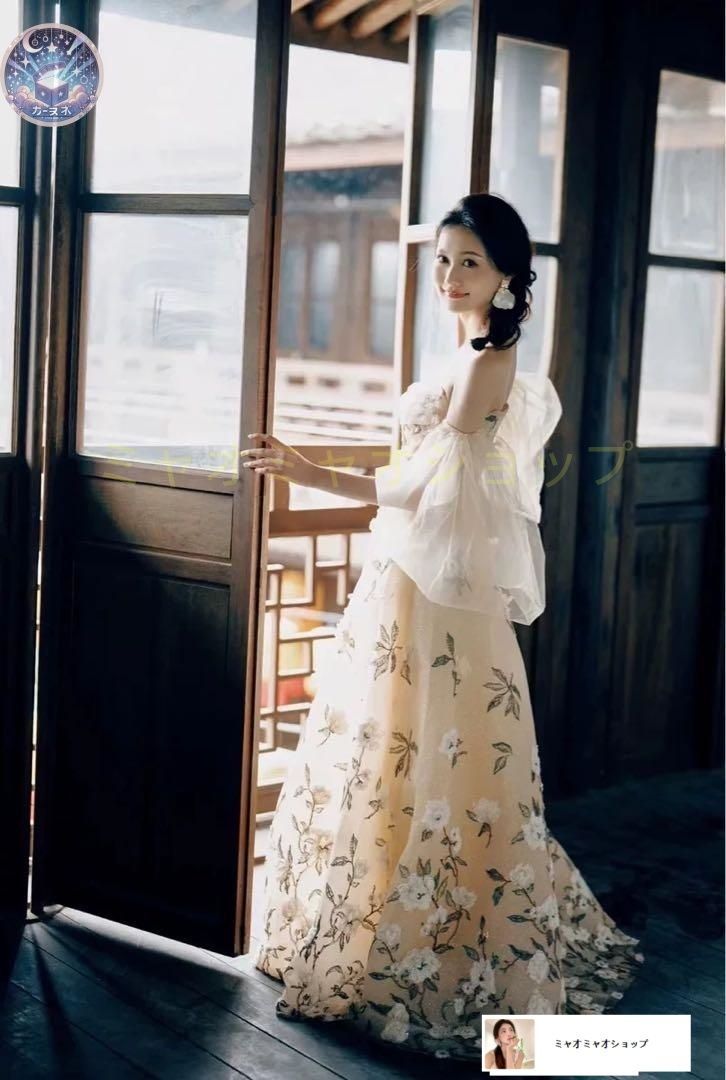 ♥ 花柄刺繍ロングドレス