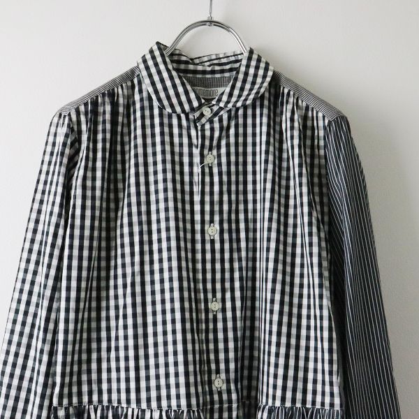 美品 MORIKAGE SHIRT モリカゲシャツ リネン丸襟フリルシャツ 美品 MORIKAGE SHIRT モリカゲシャツ リネン丸襟フリルシャツ