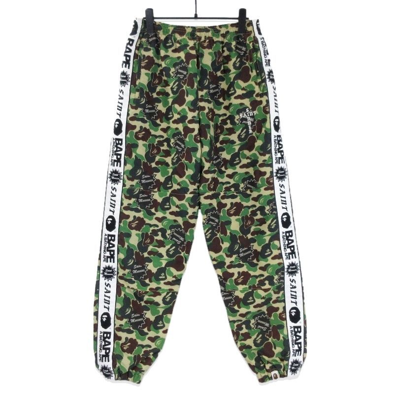 未使用 SAINT Mxxxxxx × A BATHING APE セントマイケル AP_TRACK PNT SM-YS8-0000-C30 トラックパンツ エイプ カモフラ S20020012