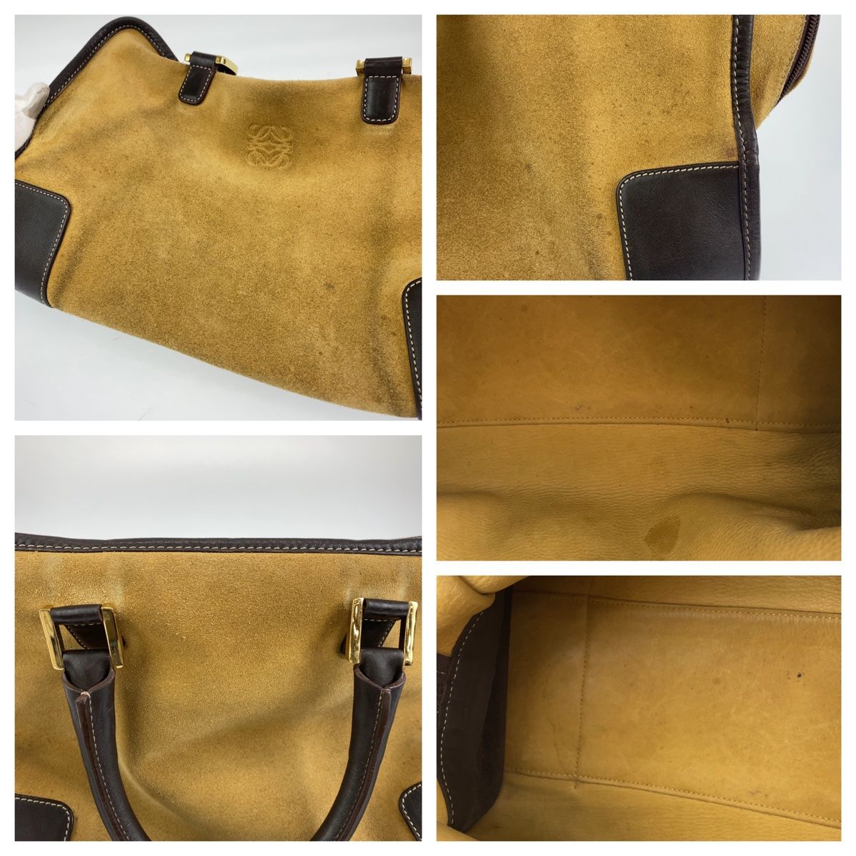 LOEWE ロエベ アマソナ ベージュ ブラウン 茶 ゴールド金具