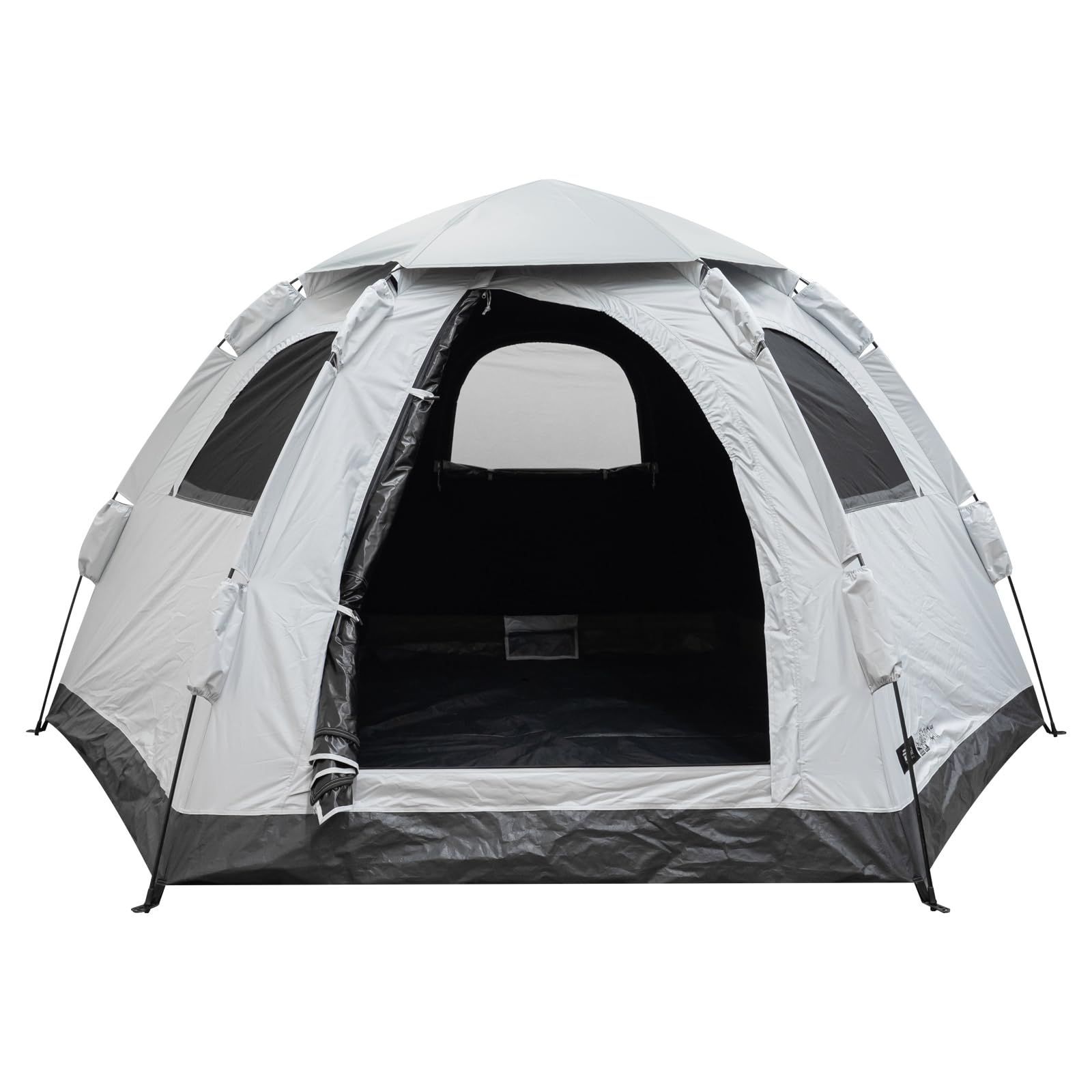 ワンタッチ テント ヘキサゴン型 306cm×260cm 収納バッグ付き 5人用 PUコーティング スクエア 簡単 遮熱 UVカット 耐水圧16 000mm ドーム 軽量 キャンプ アウトドア 簡易 大型 日差し ダブルファスナー