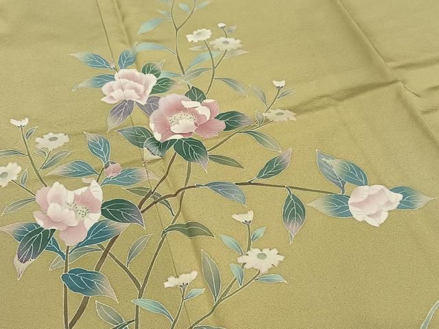 平和屋着物●訪問着　手描き　草花文　ひまわり　正絹　逸品　未使用　DAAQ2944ps 平和屋着物○訪問着 手描き 草花文 ひまわり 正絹 逸品 未使用 DAAQ2944ps