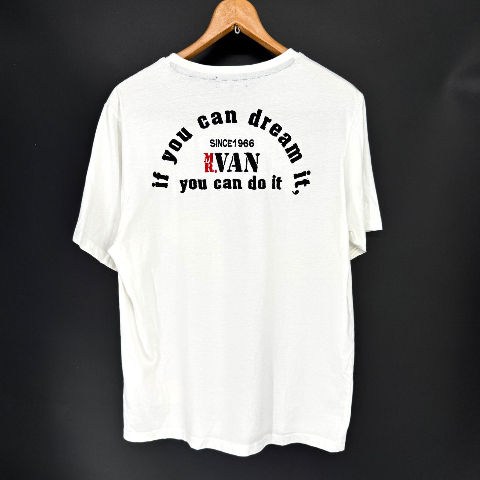 VAN JACKET mr.van 半袖Tシャツ LL ホワイト 刺繍 白T ヴァン 