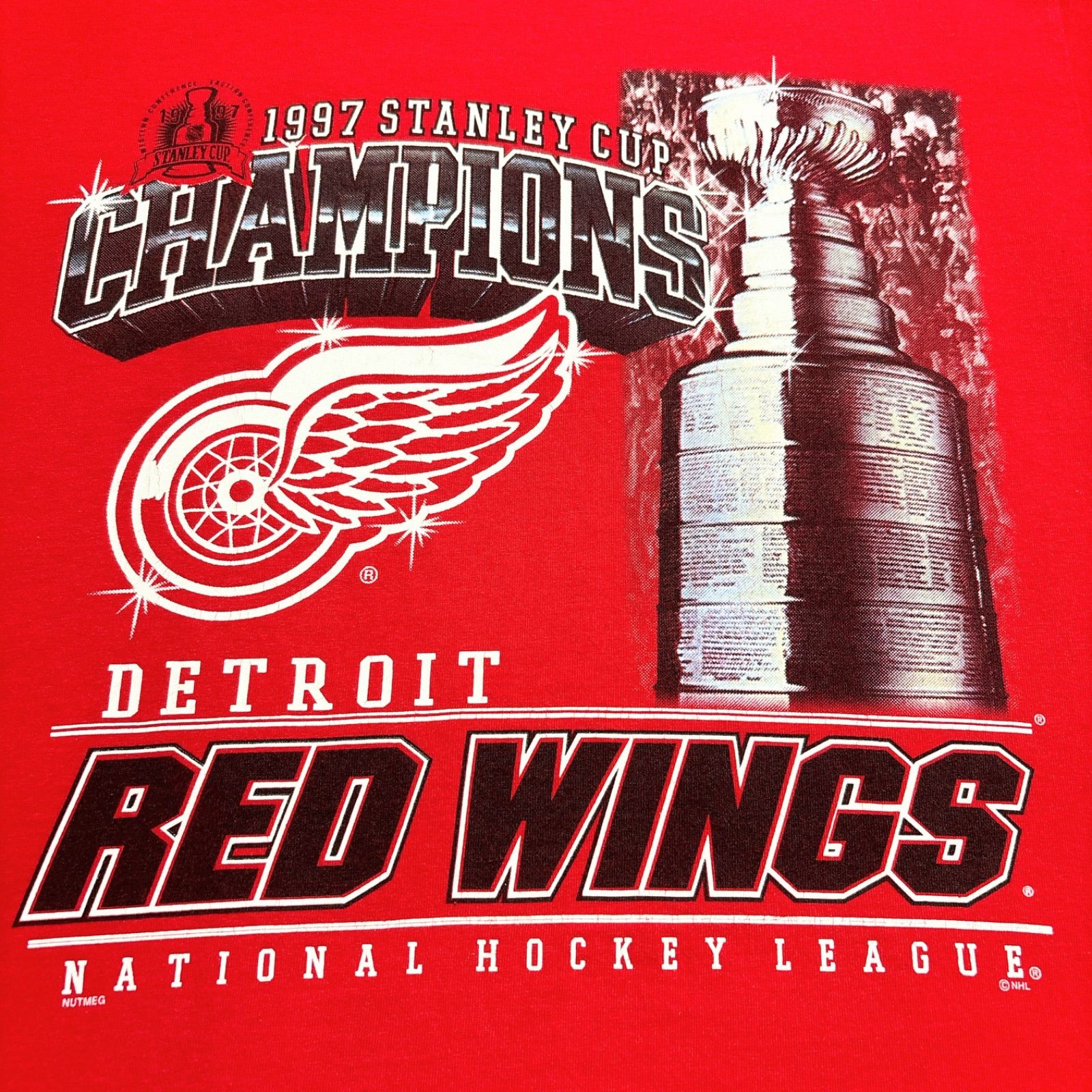 90s USA製 Lee SPORT NHL Detroit Redwings デトロイト・レッドウィングス プリント Tシャツ M USA古着