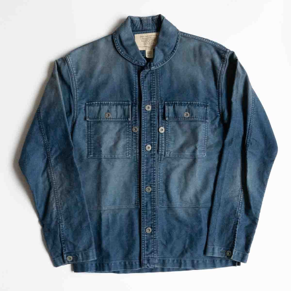 RRL インディゴ モールスキン アーミージャケット S コットン×リネン ダブルアールエル 25050511