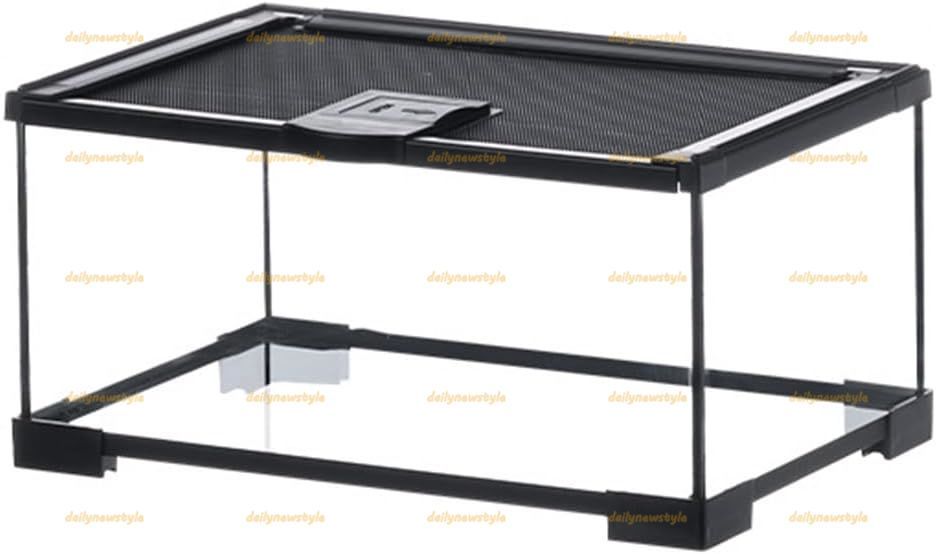 人気推薦◆爬虫類 ケージ 爬虫類飼育箱 グラステラリウム 飼育容器 両生類ボックス ガラス丨金属通気メッシュ丨水陸両用丨脱走防止丨給餌が簡単 組立不要 積み重ね 30 20 15cm