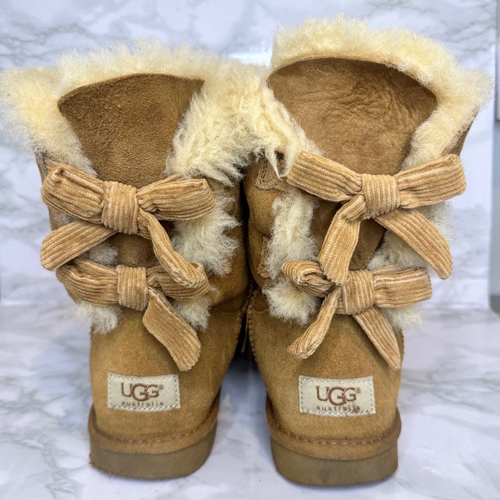 未使用◇UGG◇♥リボン可愛い♥ムートンブーツ24cm靴/シューズ