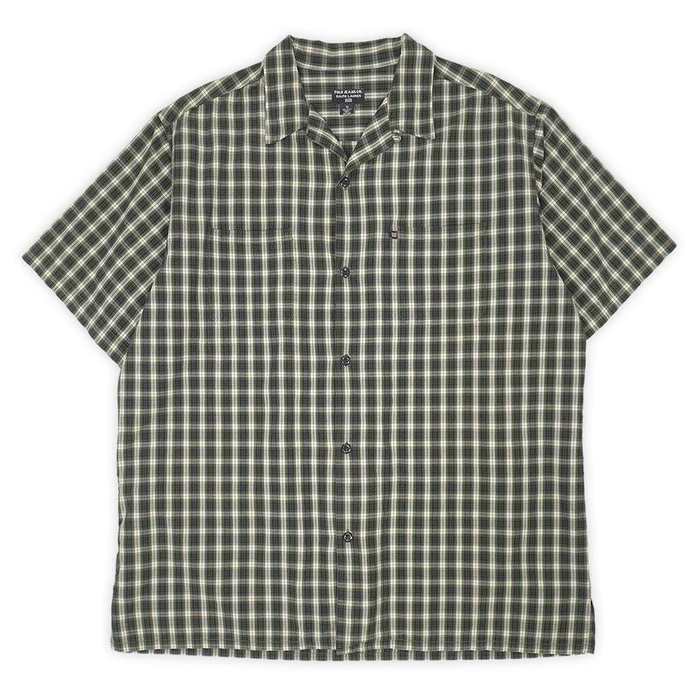 POLO JEANS 開襟チェック柄コットンシャツ ビンテージ USA