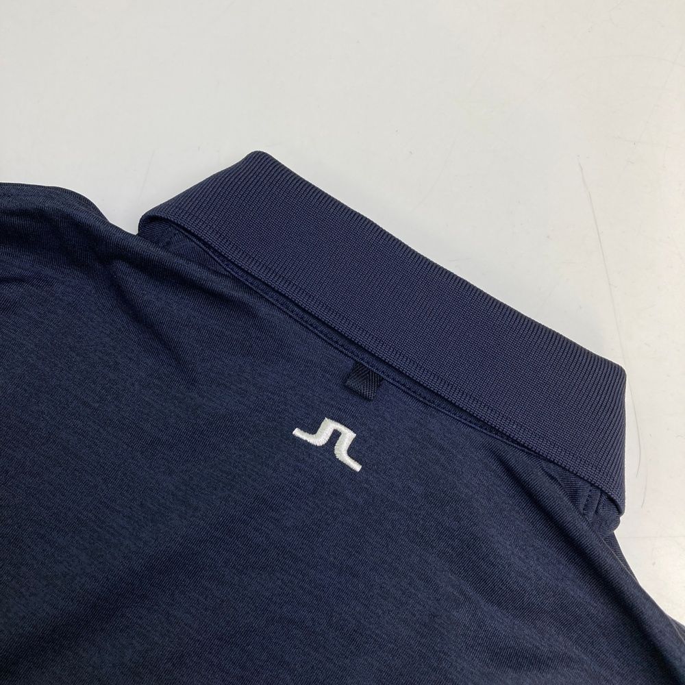 サイズ：S J.LINDEBERG ジェイリンドバーグ 長袖ポロシャツ ネイビー系