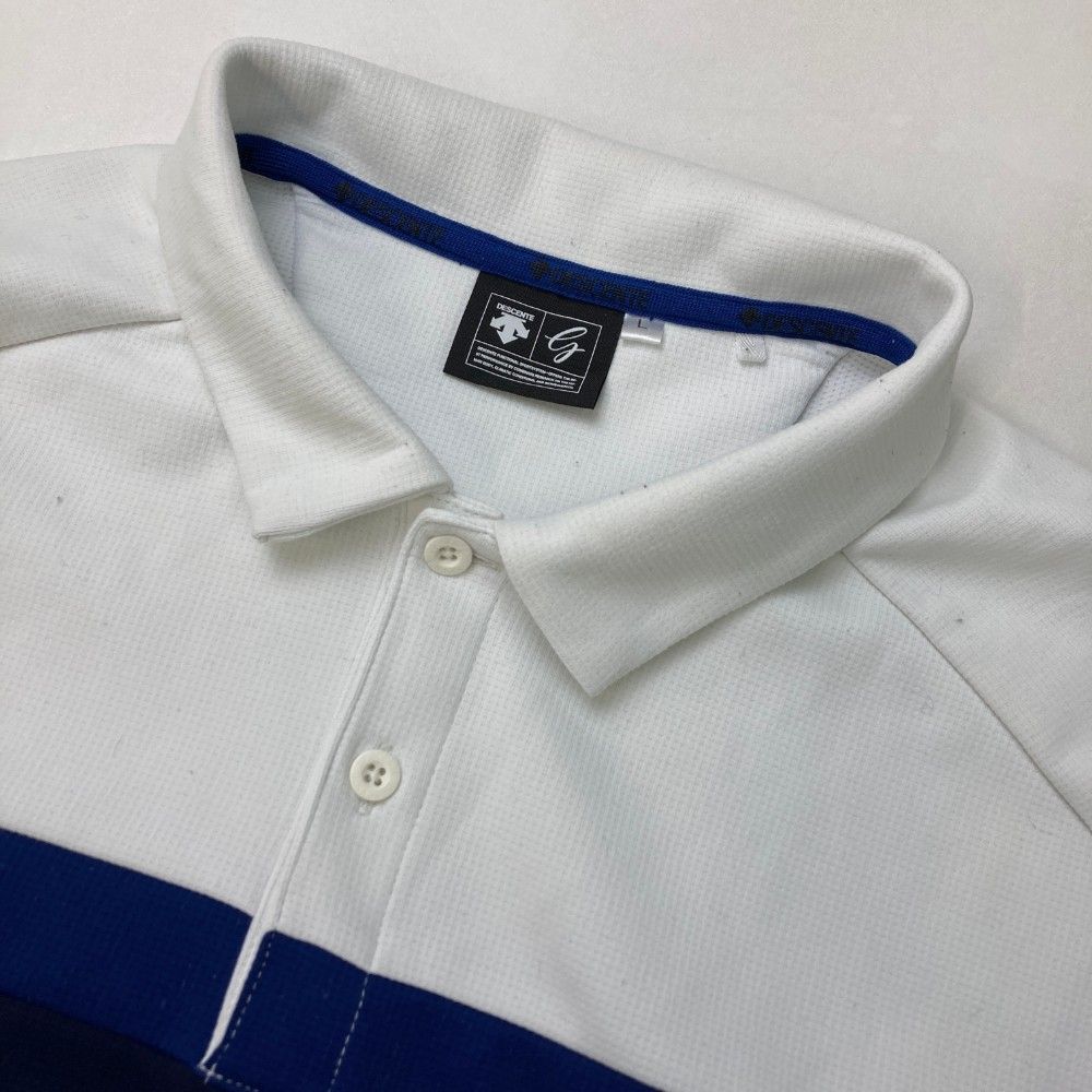 サイズ：L DESCENTE GOLF デサントゴルフ  長袖 ポロシャツ  ネイビー系 [240101417546] ゴルフウェア メンズ ストスト サイズ：L DESCENTE GOLF デサントゴルフ 長袖 ポロシャツ