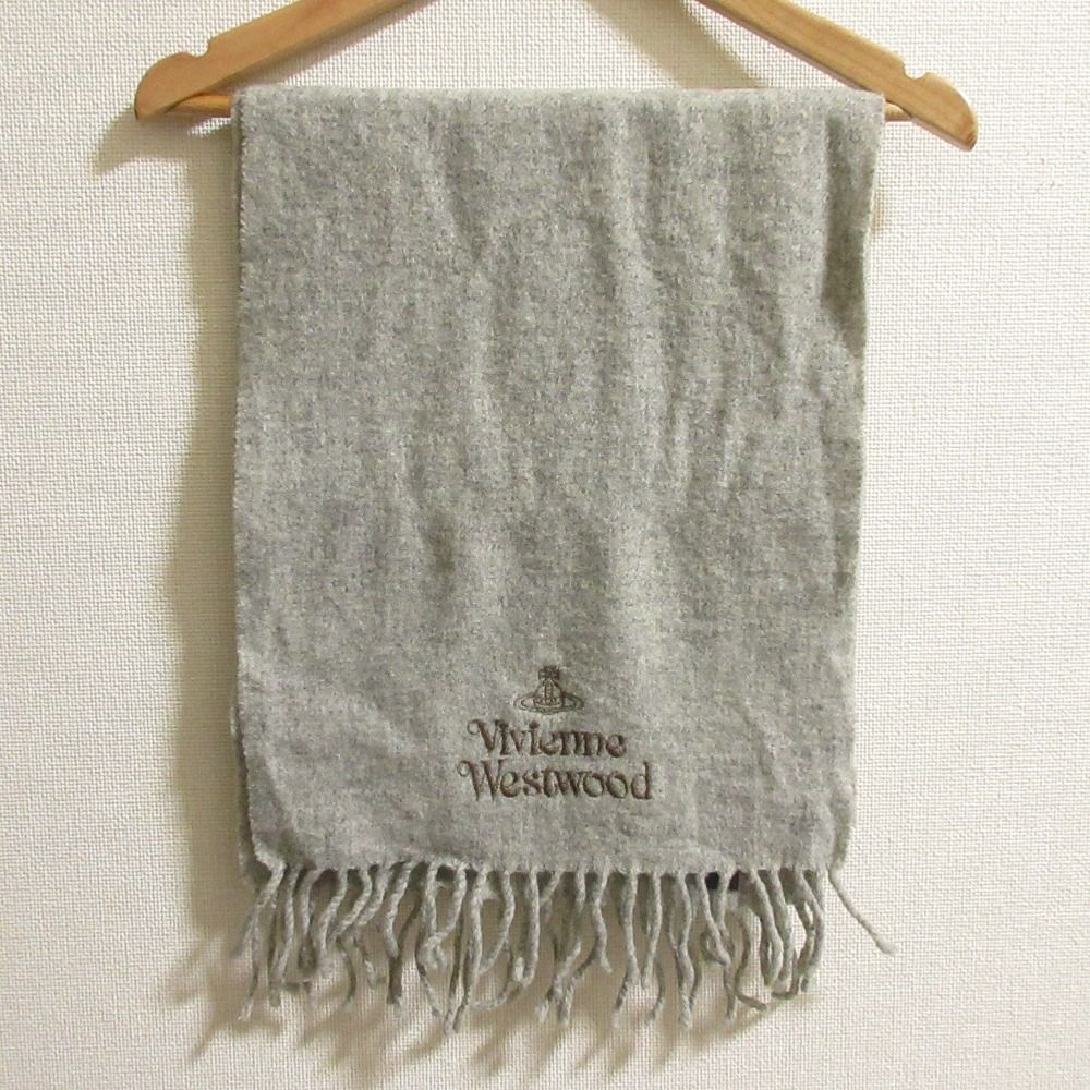 Vivienne Westwood ホワイト マフラー フリンジ付き ヴィヴィアン