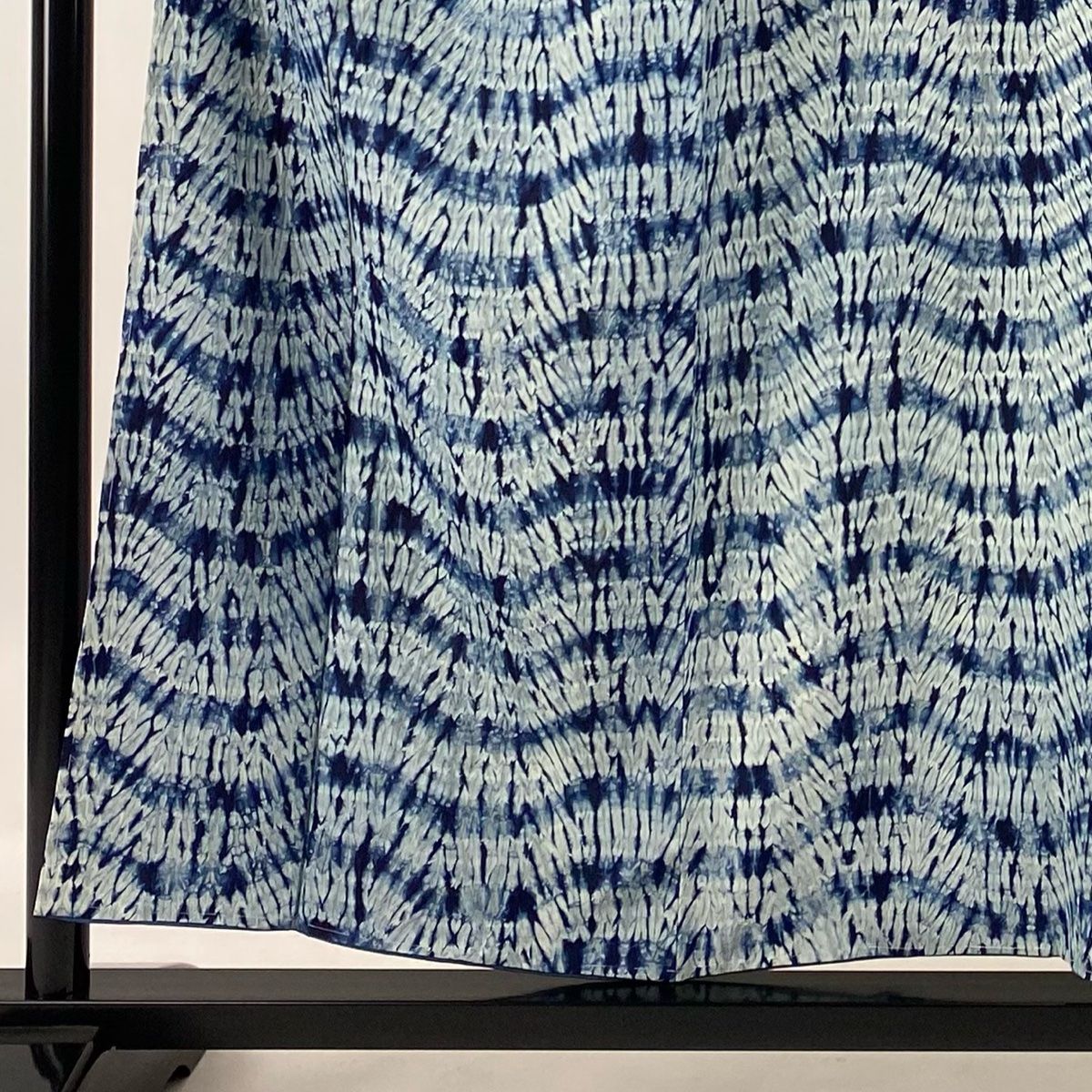 小紋 身丈156cm 裄丈64cm M 袷 縫い締め絞り 藍色 正絹 美品 名品