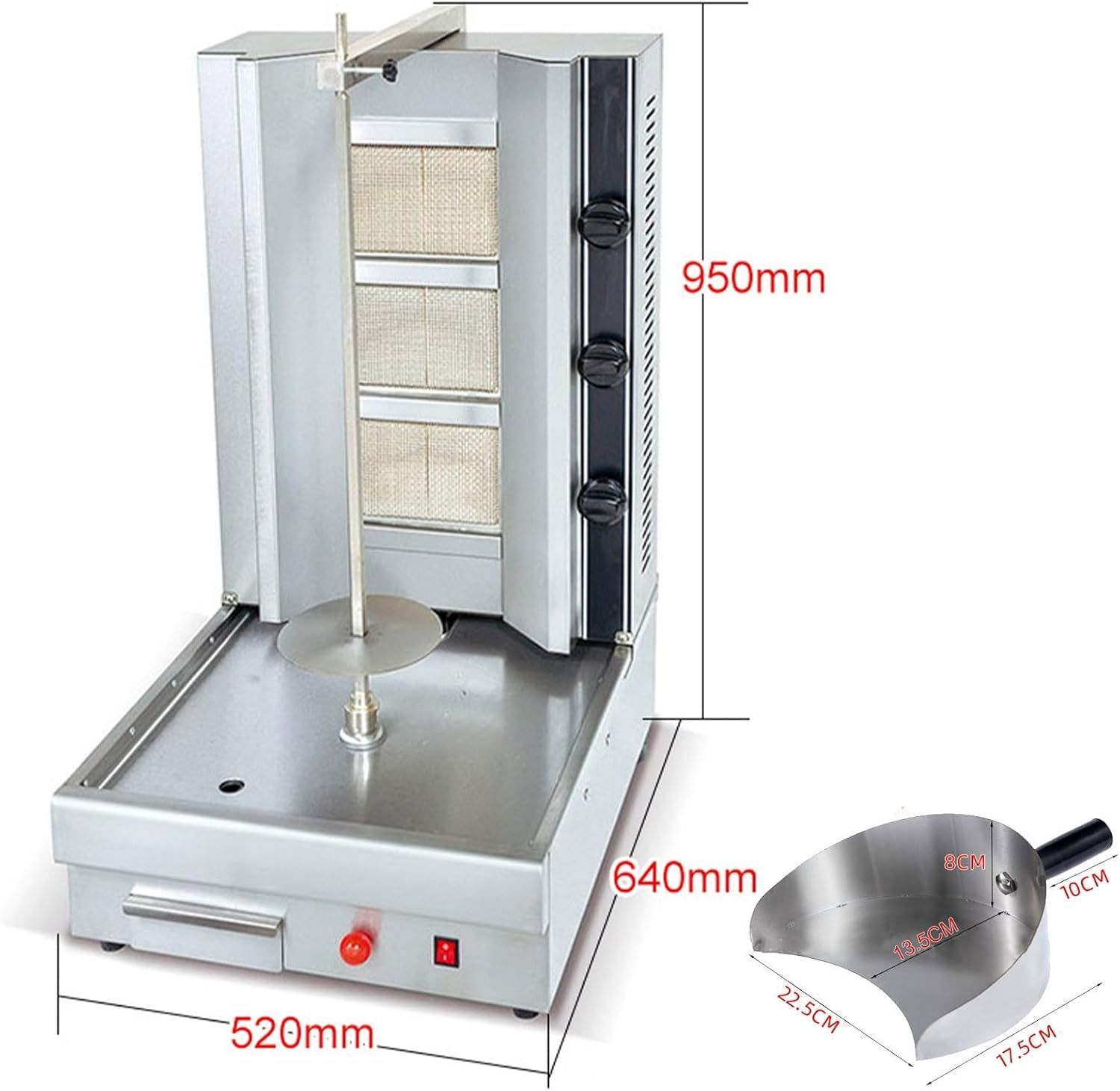 業務用バーベキュー肉シャワルママシン、3000W 垂直ケバブ肉