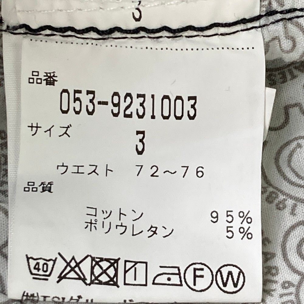 サイズ：3 PEARLY GATES パーリーゲイツ  パンツ カモフラ グレー系 [240101442408] ゴルフウェア メンズ ストスト サイズ：3 PEARLY GATES パーリーゲイツ パンツ カモフラ グレー