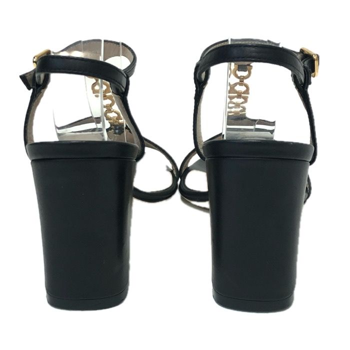 FERRAGAMO（フェラガモ） エナメル パンプス ブラック ゴールド チャン