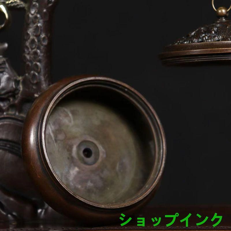 銅製 松鶴延年弔炉薫香炉 客間 茶台 書房 事務室 迎客松掛炉 工芸品装飾品置物 銅製 松鶴延年弔炉薫香炉 客間 茶台 書房 事務室 迎客松掛炉