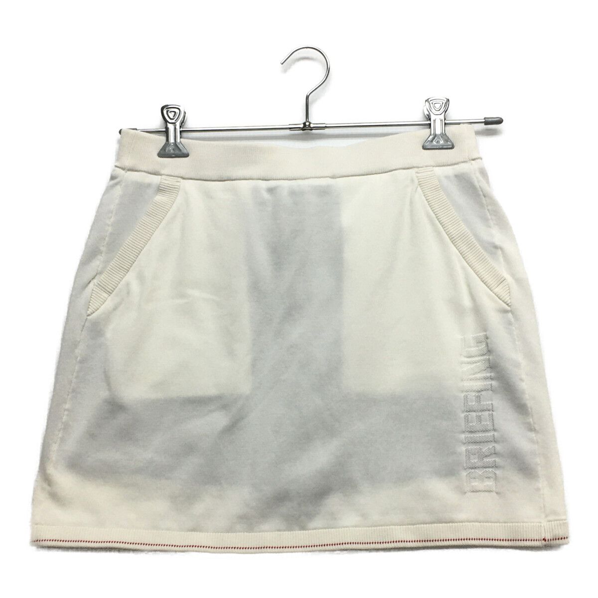  レディース ブリーフィング BRIEFING スカート M 白 ホワイト ニット 一体型インナーパンツ