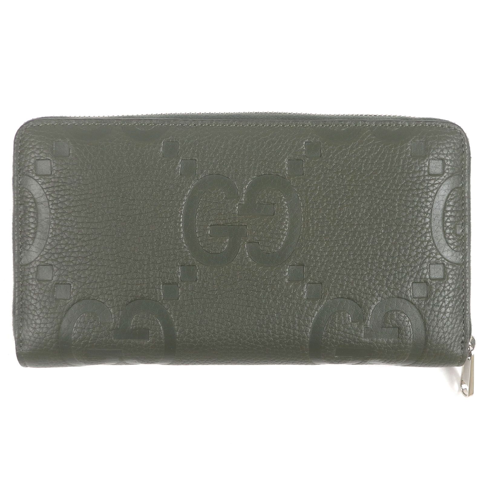□GUCCI グッチ 739482 レザー ジャンボGG ラウンドジップ 739482 ロングウォレット 長財布 オーガナイザー カーキ イタリア製 メンズ