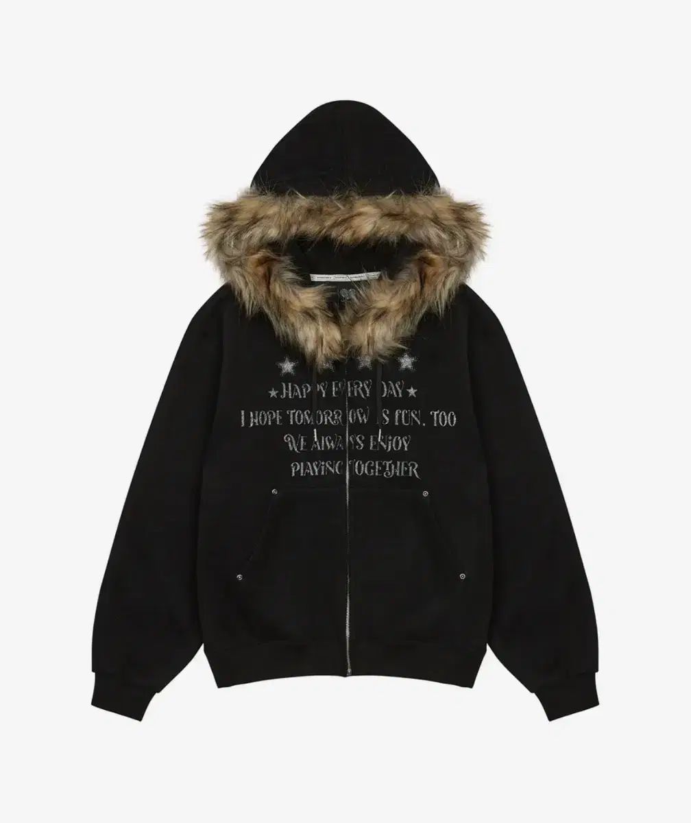 LUVISTRUE ラブイズトゥルー FS LETTER HOOD ZIPUP BLACK