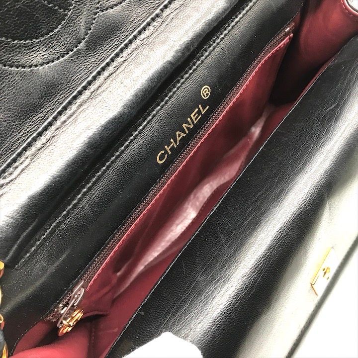 CHANEL シャネル マトラッセ ラムスキン チェーン ショルダー バッグ ターンロック 肩掛け レディース ブラック a10127 DECORATOM_COM_BR