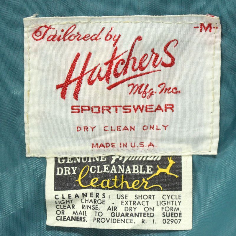 70s USA製 vintage Hatchers レザー切り替え スタジャン メンズ 表記M