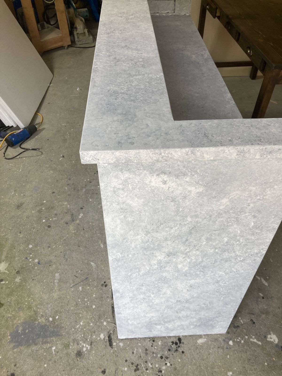 受注製作ホワイトストーン柄★御影調★カウンターテーブル800★☆ネイル　美容室 受注製作】☆ホワイトストーン柄☆石目☆御影調☆カウンター