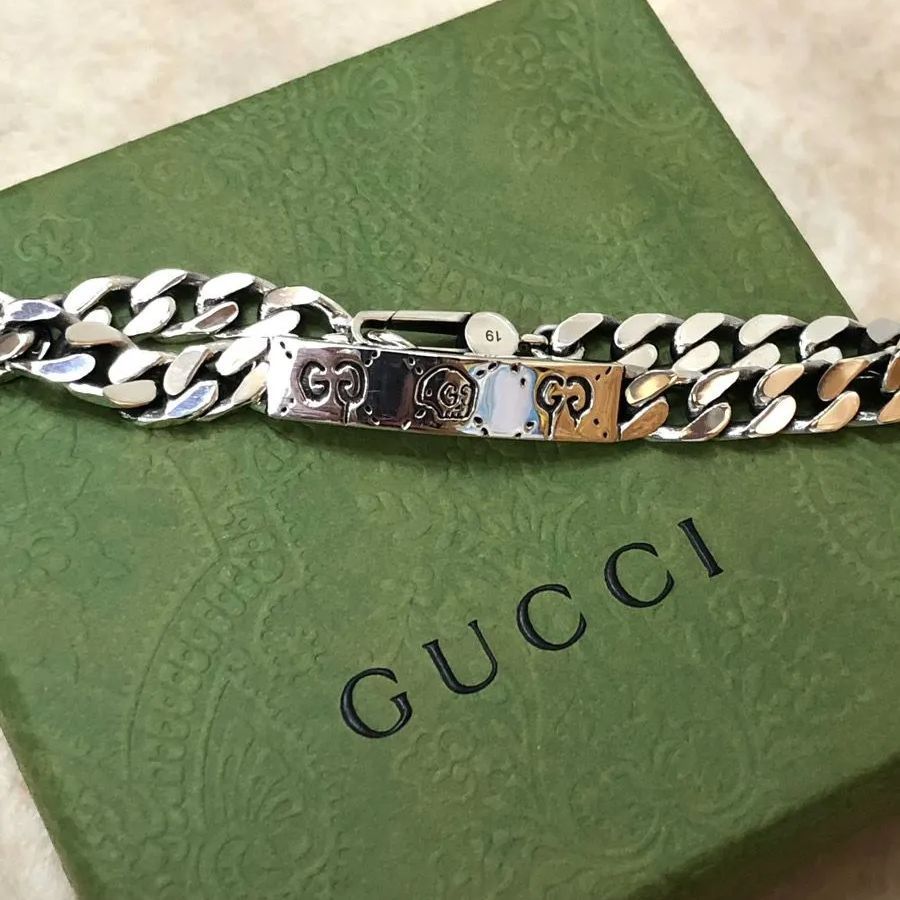 グッチ シルバー ゴーストブレスレット GUCCI グッチ ブレスレット ゴースト サイズ19 シルバー 925