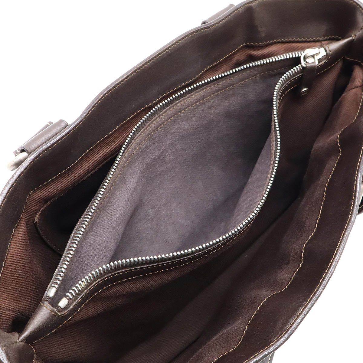 CELINE セリーヌ ブギーバッグ ハンドバッグ レザー ダークブラウン  