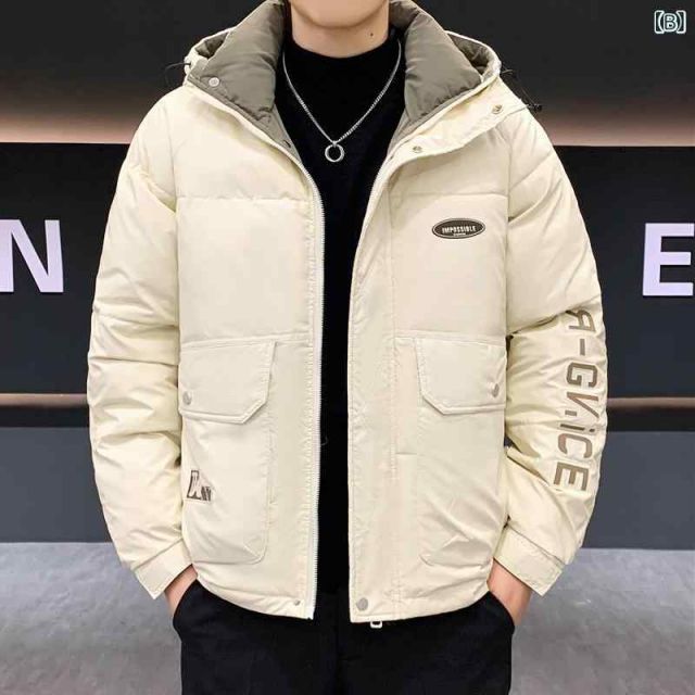 L 春 コーデ メンズ 服 シンプル ファッション オシャレ 大人 かっこいい 大きいサイズ ストリート 紳士服 ダウン ジャケット 軽 厚手 フード付き 冬 暖かい KANDAIZUMI_COM