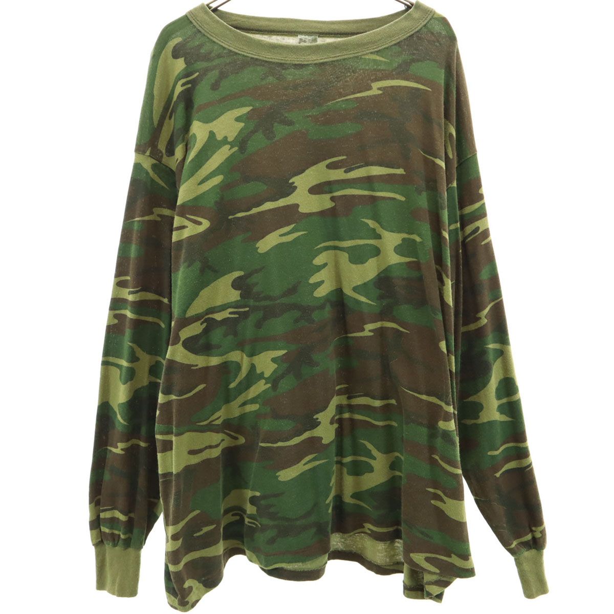 camo gear collection 90s USA製 オールド 迷彩 長袖 Tシャツ カーキ系 