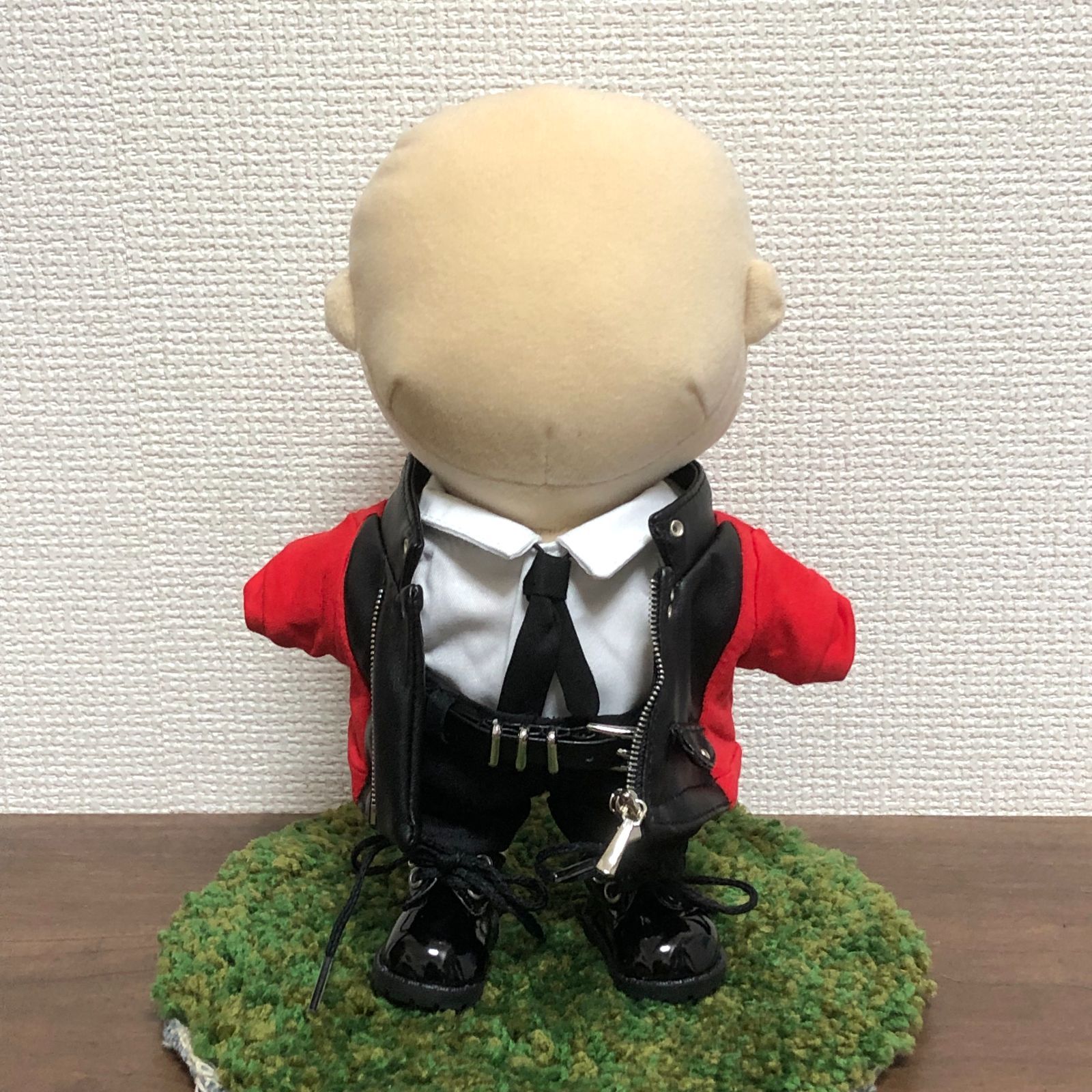 20cmぬいぐるみ用】合皮ジャケット5点セット（レッド×ブラック