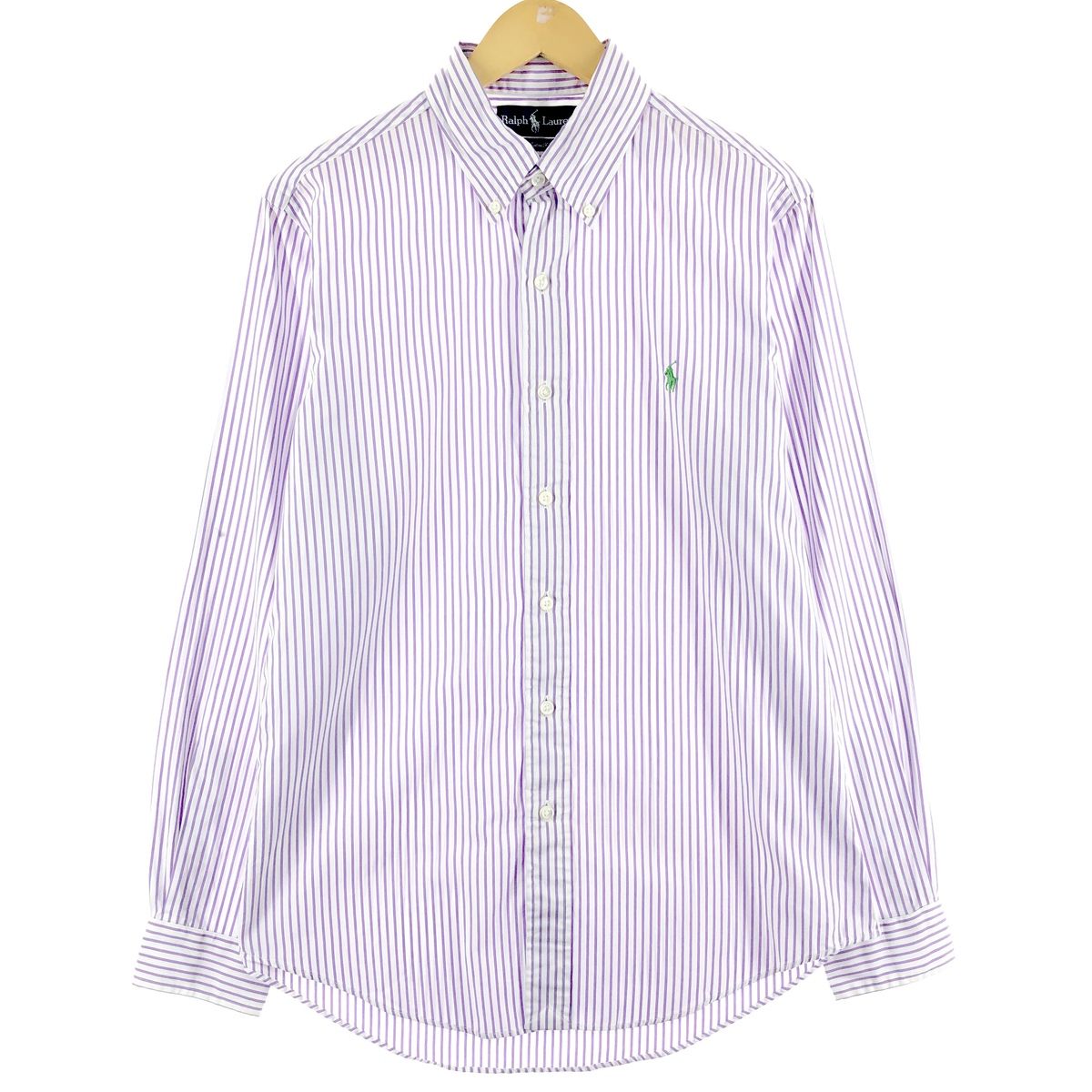 古着 ラルフローレン Ralph Lauren CUSTOM FIT 長袖 ボタンダウンストライプシャツ メンズM/eaa375705