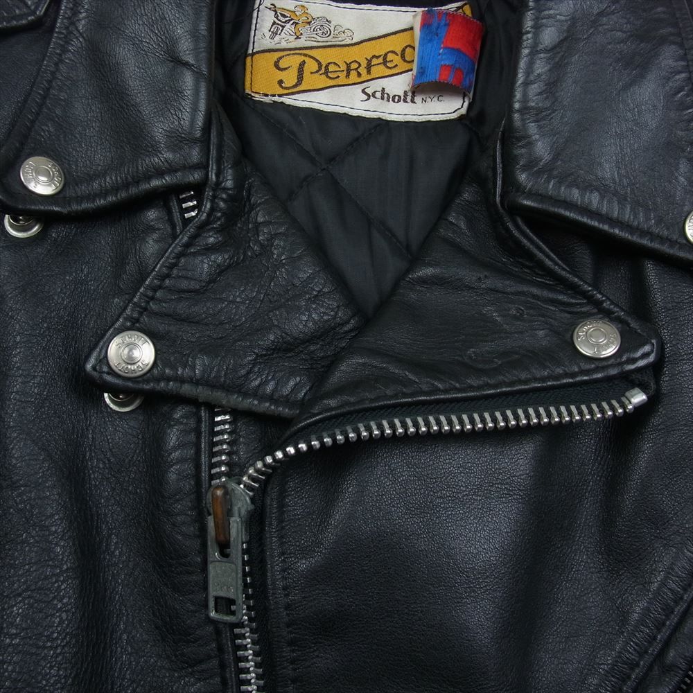 Schott レザージャケット 38 Perfecto タグ schott ショット レザージャケット PERFECTO バイカータグ後期