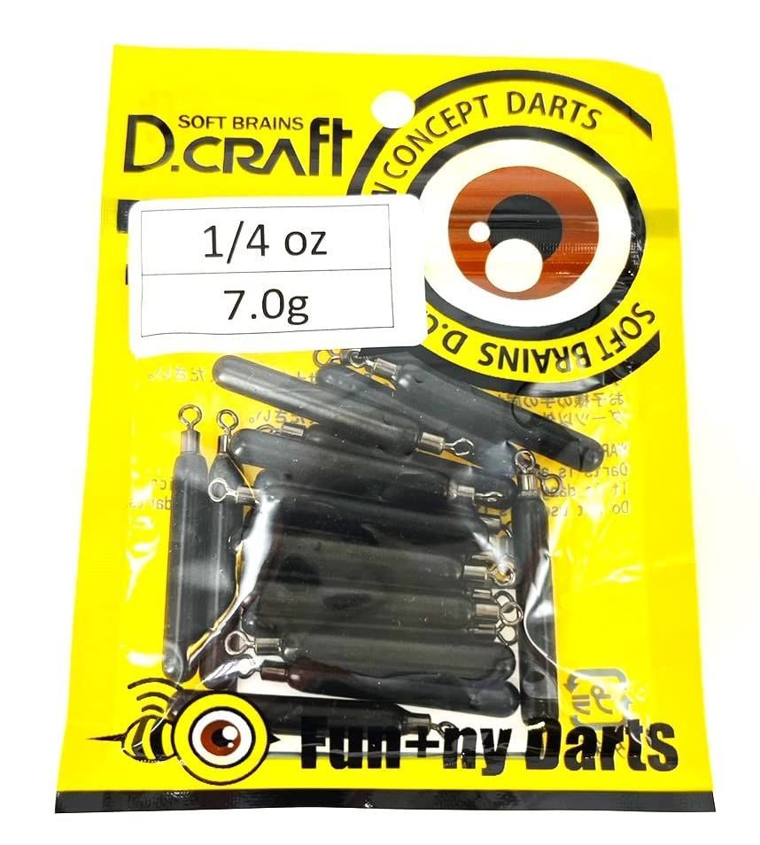 30個入り 【D.craft Japan】 タングステンシンカー 1/4oz 7.0g ブラックコーティング 360°スイベル ラウンドアイ チニング フリーリグ (30個入り)