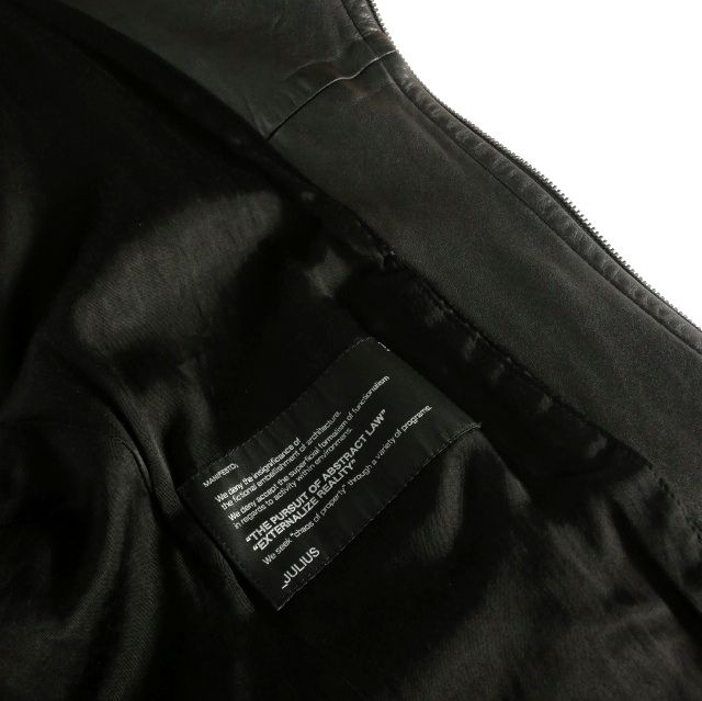 ユリウス JULIUS 23AW ジャットネック レザーライダースジャケット 