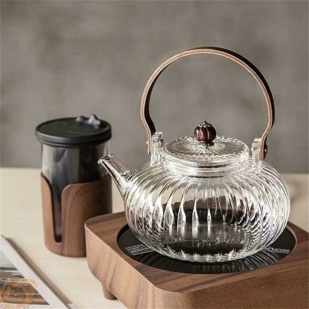 ティーポット 耐熱ガラス800ML 　茶こし　急須　ケットル　やかん　ガラス IwaiLoft Glass Art 作家作品 耐熱ガラス ティーポット 1000ml