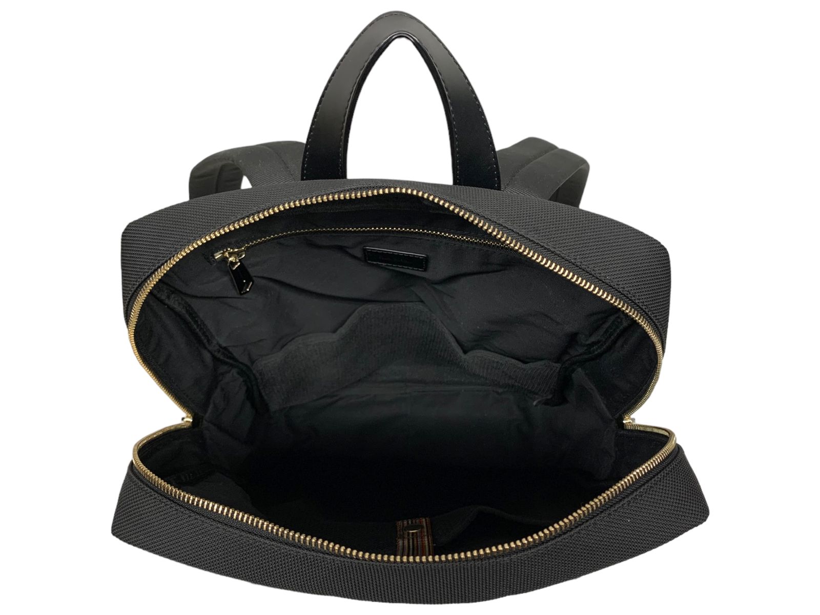 美品【マルチストライプ】Paul Smith ナイロン×本革 ミニリュック 黒 Paul Smith (ポールスミス) マルチストライプ レザー ナイロン 切替