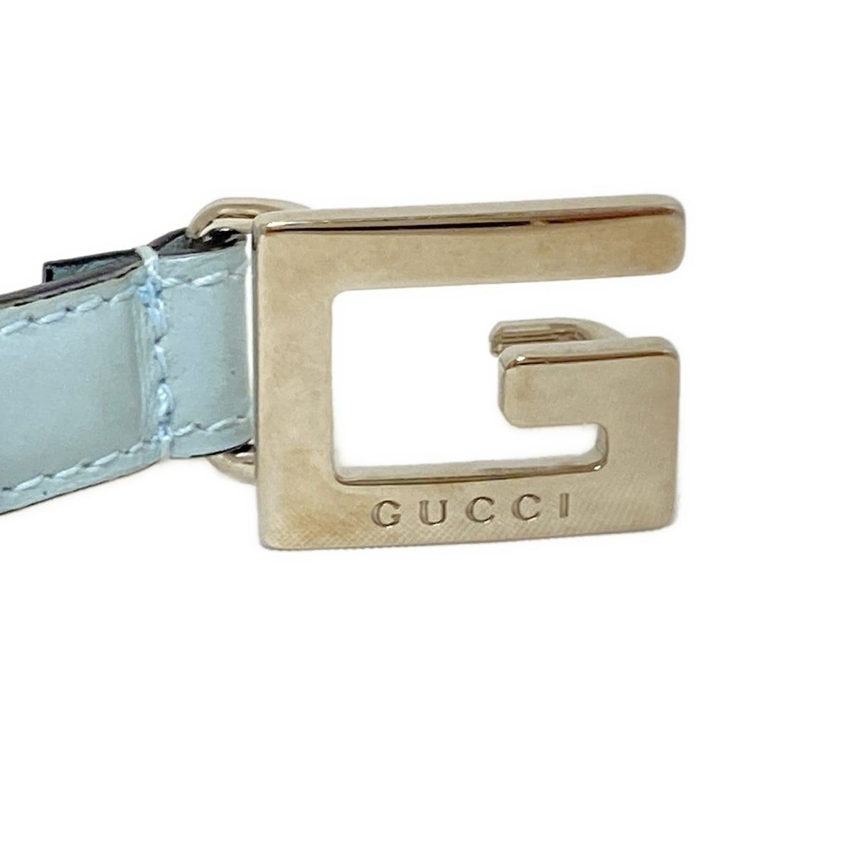 GUCCI(グッチ) ベルト 70・28 - ライトブルー レザー - メルカリ