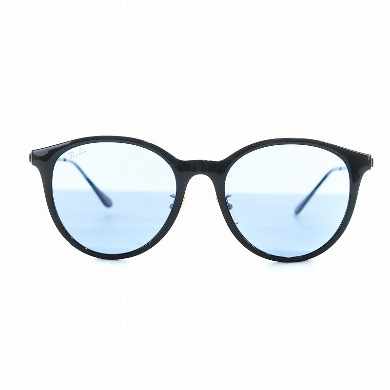 レイバン RAY BAN サングラス 眼鏡 めがね ボストン ロゴ レンズ 55□19-145 黒 ブラック 青 ブルー RB4334D GY12 |MQ