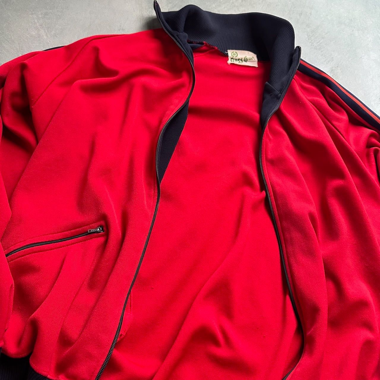 70s 雰囲気系 スリーストライプス トラックジャケット ジャージ レッド 