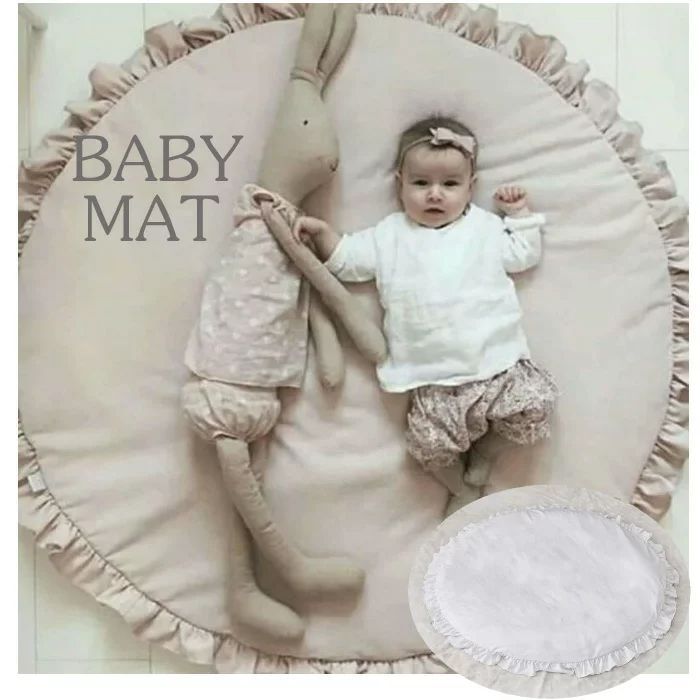 フリルマット ラグマットラグ 子供 ベビー フリル レース カーペット